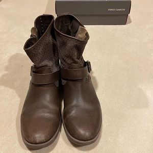Vince Camuto Brown Moto Boots in size 10